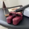 Chanel Women Burgundy Quilted Leather Slides — Gold-Tone CC Detail product view 3