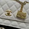 Chanel Woc Charm Handbags White Lizard Skin With Lock Pattern Bag 20 cm product view 5