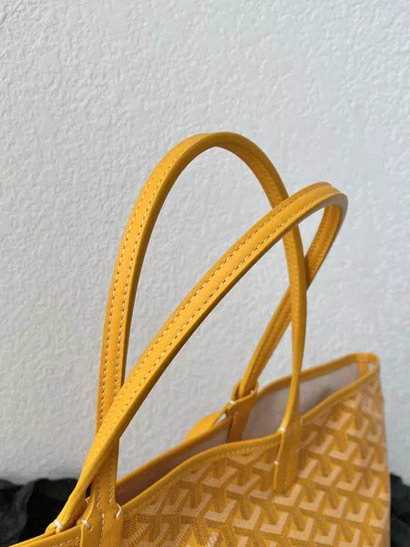 Goyard Yellow Goyardine Canvas & Chevroches Calfskin Saint Louis PM Tote product view 4