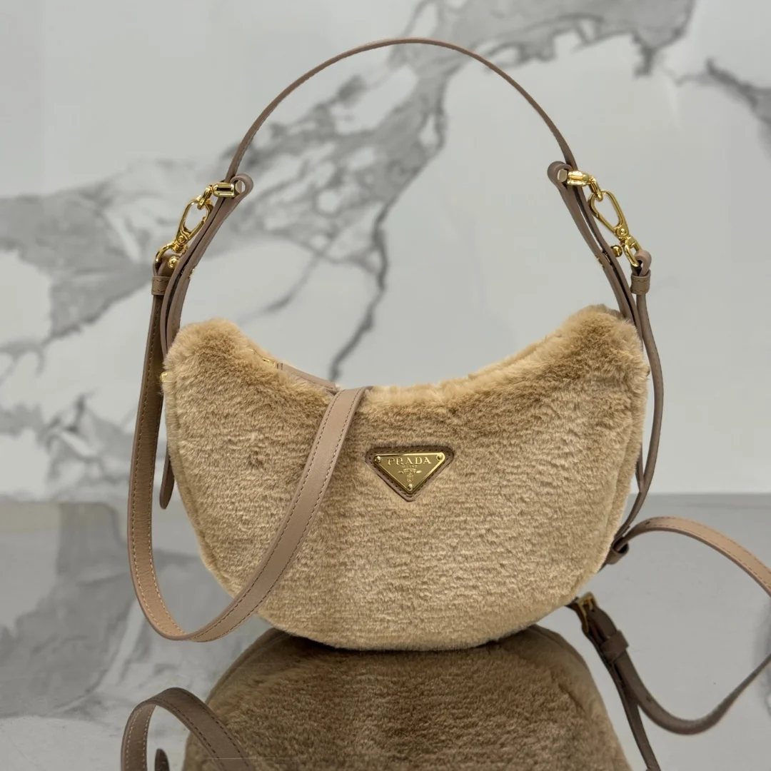 Prada Leather And Shearling Arqu㨠Handbag product view 1