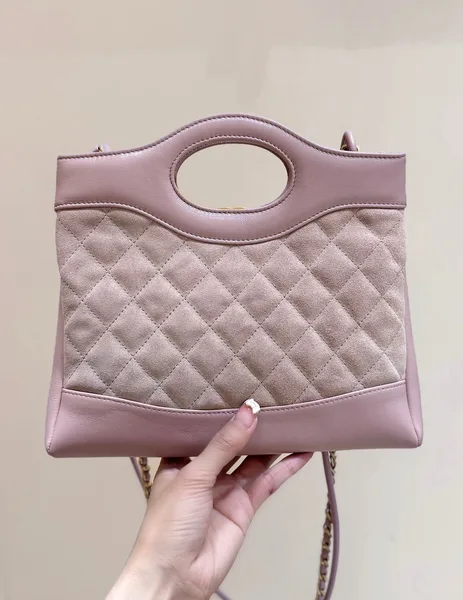 Chanel Calfskin Suede Quilted Mini 31 Shopping Bag — Mauve product view 2