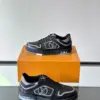 Louis Vuitton Men Sneakers — Black with Oval LV Side Detail product view 4