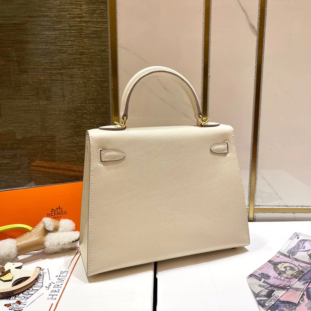 Hermès 25 cm White Epsom Leather Gold Hardware Bag product view 4