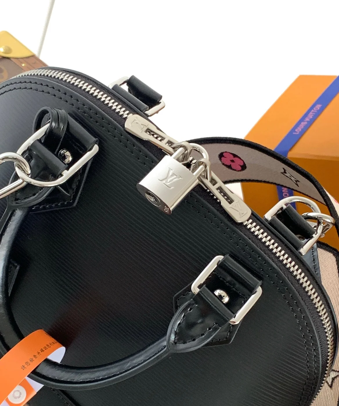 Louis Vuitton Alma BB Bag 23 In Black Grain Cowhide product view 3