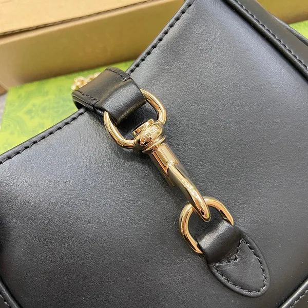 Gucci Jackie Notte Mini Bag 19 In Black Calfskin Gold Hardware product view 5