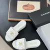 Chanel Women White Quilted Leather Slides — Gold-Tone CC Detail product view 6