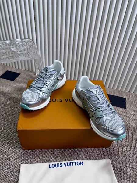 Louis Vuitton Women Silver Mesh Metallic Sneakers product photo