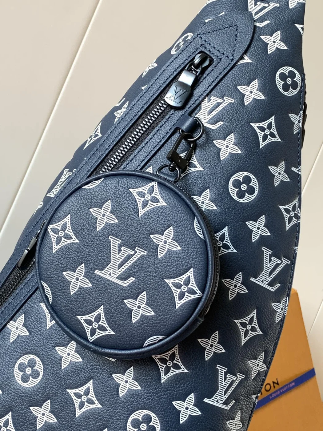 Louis Vuitton Duo Crossbag Bag 42 In Blue And White Monogram Shadow Cowhide product view 3