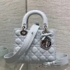 Dior Small Lady Dior Bag in Ice Blue Cannage product view 1