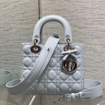 Dior Small Lady Dior Bag in Ice Blue Cannage product photo