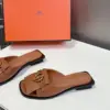 Hermès Women Brown Leather Flat Mules product view 3