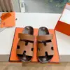 Hermès Women Brown Sandals — H-Strap Slides product view 1