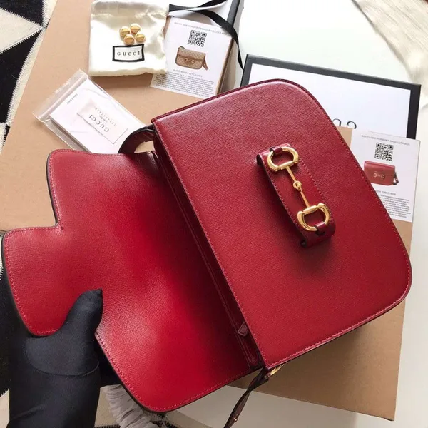 Gucci 1955 Horsebit Women’s Handbag Smooth Red Leather 25 cm product view 5