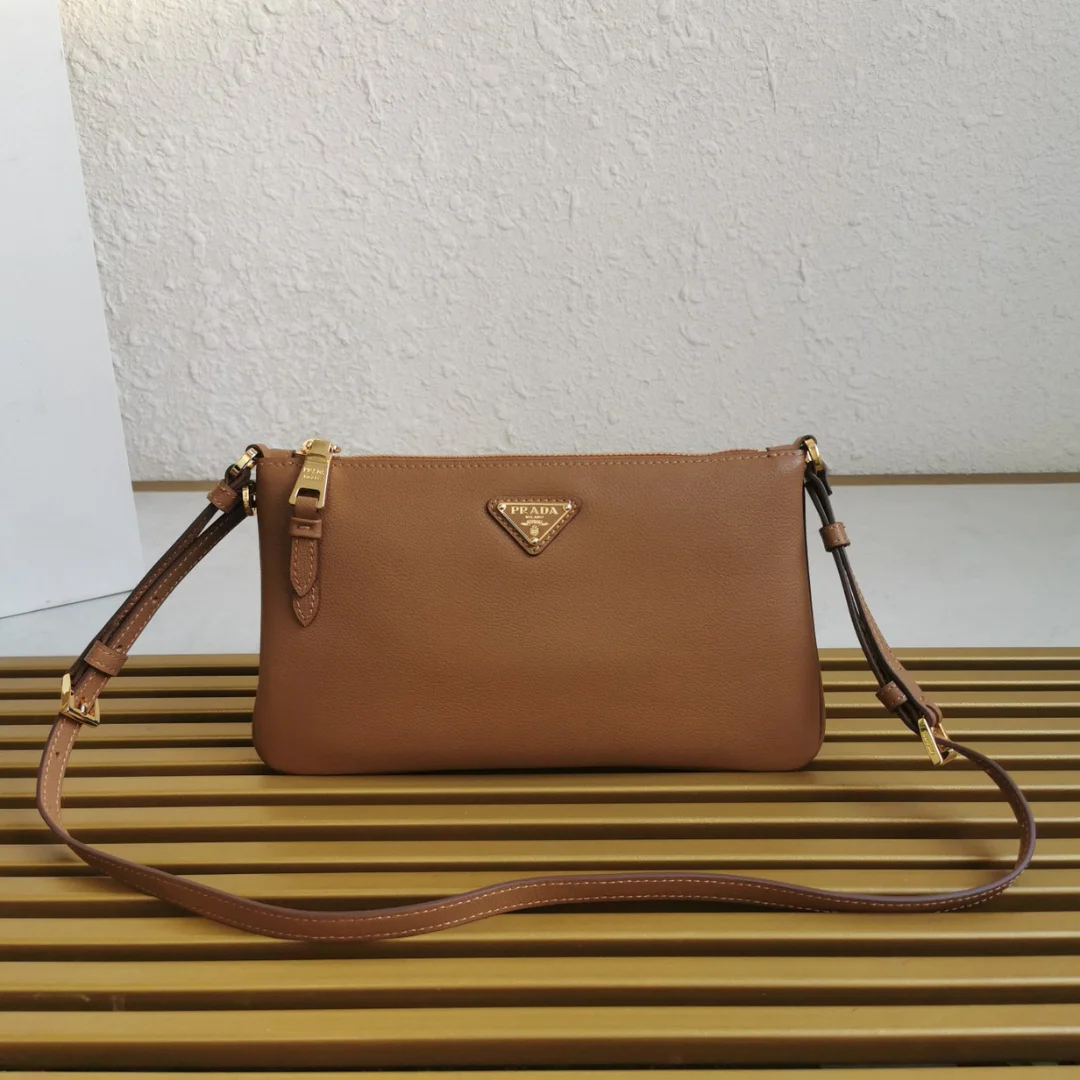 Prada Flap Shoulder Bag Tan Brown product view 1