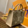 Louis Vuitton Onthego Woman’s Grey Cowhide Leather Handbags 25 cm product view 2