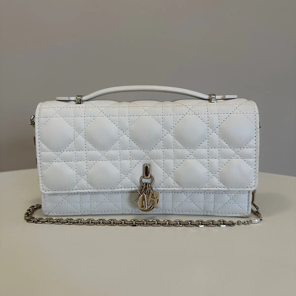 Dior My Dior Mini Bag in latte Cannage lambskin product view 1
