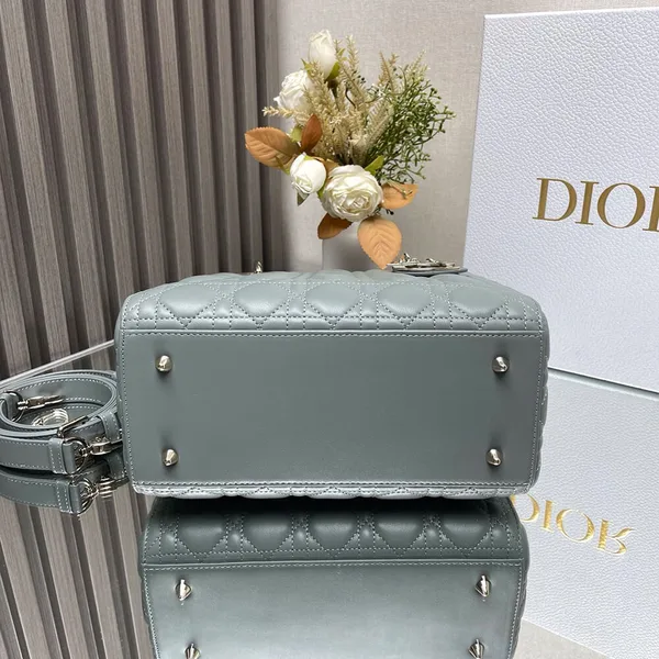 Dior Medium Lady Dior Bag — Gray-Green product view 4
