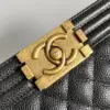 Chanel Small Boy Bag 20 In Black Lambskin Gold Hardware product view 5
