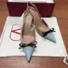 Valentino Women Nude Leather Blue Pointed Heels product view 6
