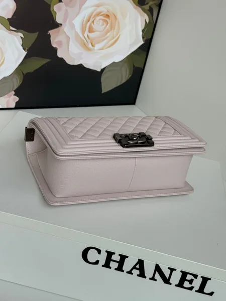 Chanel Boy Bag Medium 25 In Pink Calfskin product view 7