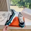 Hermès Women Navy Blue White Mesh Sneakers product view 2