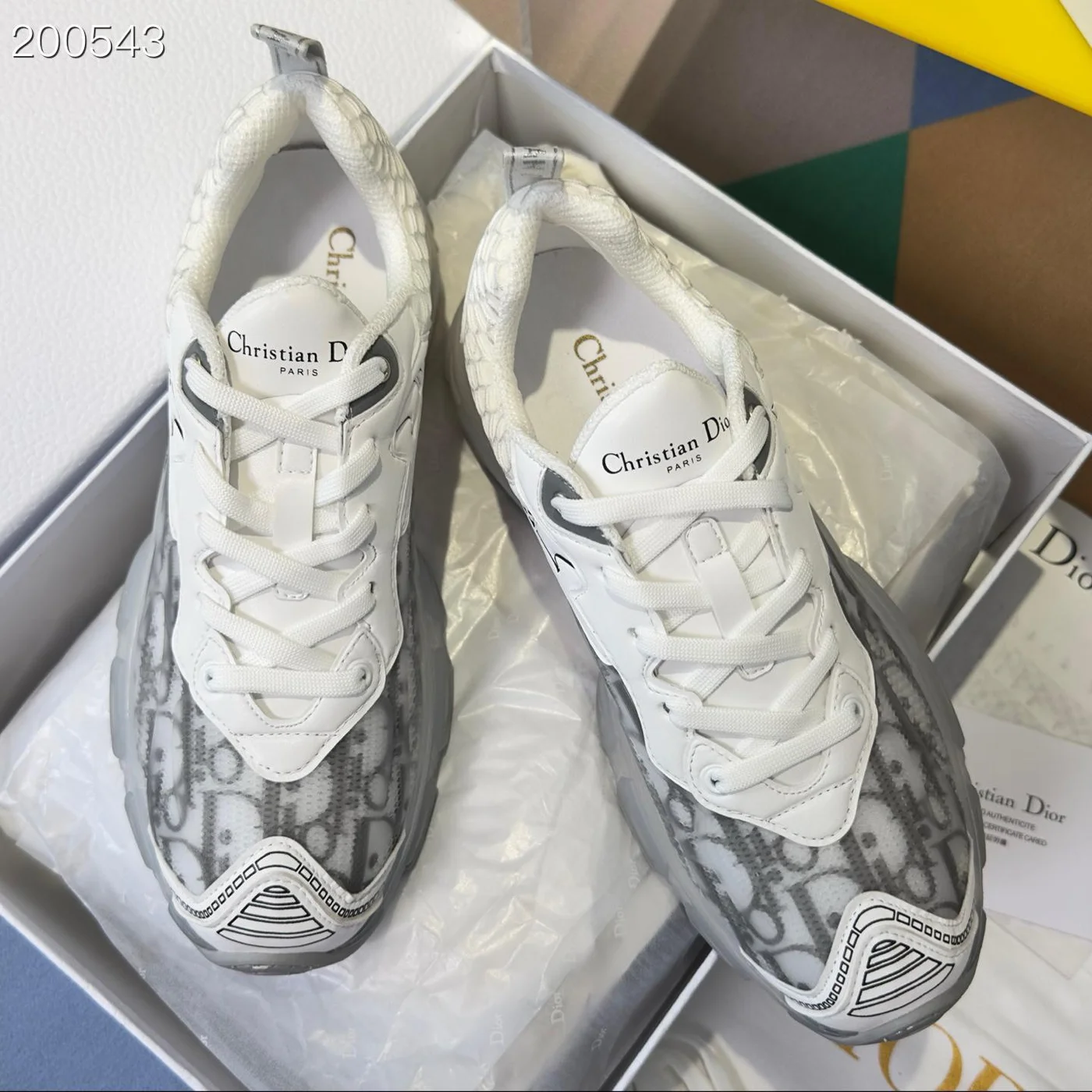 Dior Vibe Sneakers in white and gray product view 3
