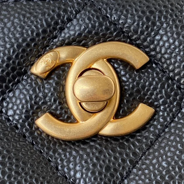 Chanel Hobo Handbags Pebbled Leather With Lock Gold 19x16cm product view 4