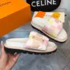 Louis Vuitton Women Pastel Checkered Fabric White Slide Sandals product view 4