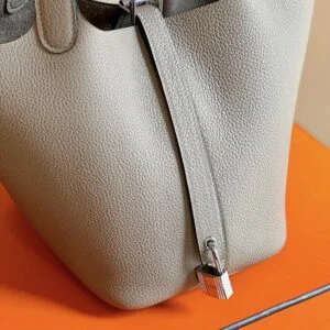 Hermès Picotin 18 Gray togo leather Silver Hardware Bag product view 8