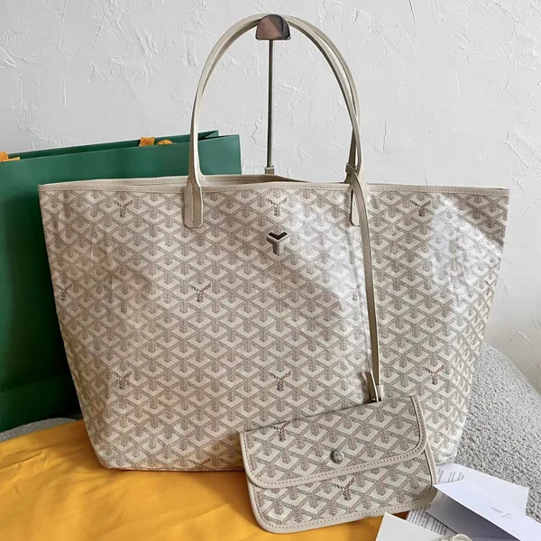 Goyard Goyardine Saint Louis Claire Voie GM White Yellow Bag product photo