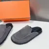Hermès Women Gray Suede Slip-On Loafers product view 4