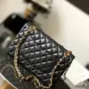 Chanel Charm Handbag Sheepskin Black Lock Gold 25x16x7cm product view 3