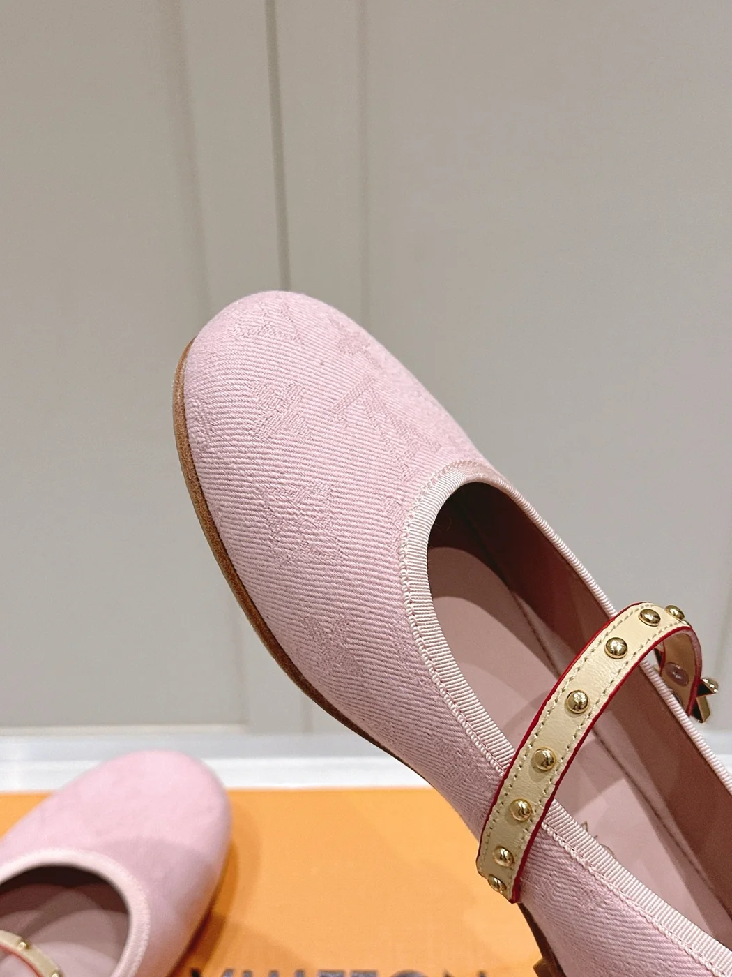 Louis Vuitton Women Pink Fabric Mary Janes Heels product view 2