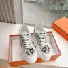 Hermès Women White Canvas Leopard Print Sneakers product view 1