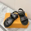 Louis Vuitton Women Black Multi Leather Strap Sandals product view 6