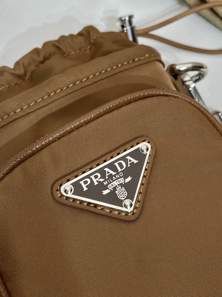 Prada Phone Bag 18 In Sepia Brown Re-Nylon product view 3