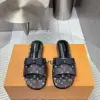 Louis Vuitton Women Black Patterned Leather Bow Slide Sandals product view 1