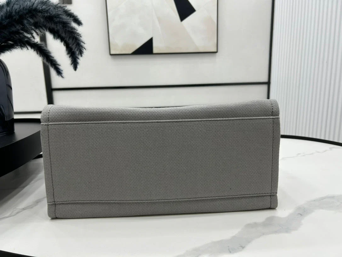 Chanel Cc Deauville Large 38 Tote Bag In Grey Canvas With White Logo product view 2