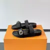 Louis Vuitton Men Black Leather Slides product view 3