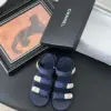 Chanel Women Navy Fabric And Rubber Sandals product view 1