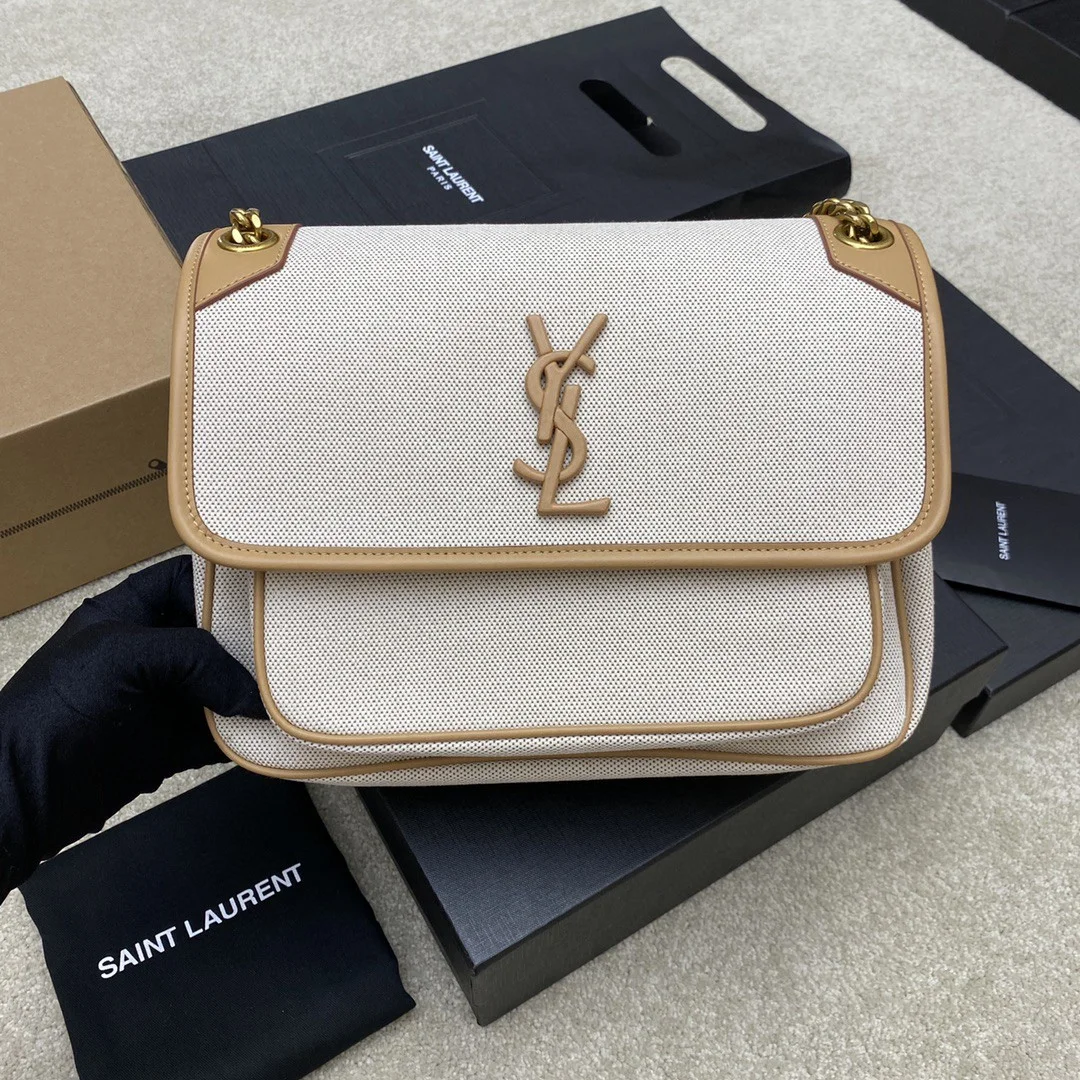 Saint Laurent Yves Niki Bag Natural Canvas product view 1