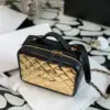 Chanel Vanity Case Black Yellow Box Form Handbags 19 cm product view 4