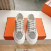 Hermès Women White Gray Mesh Canvas Sneakers product view 5