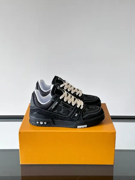Louis Vuitton Men Black Suede Sneakers product photo