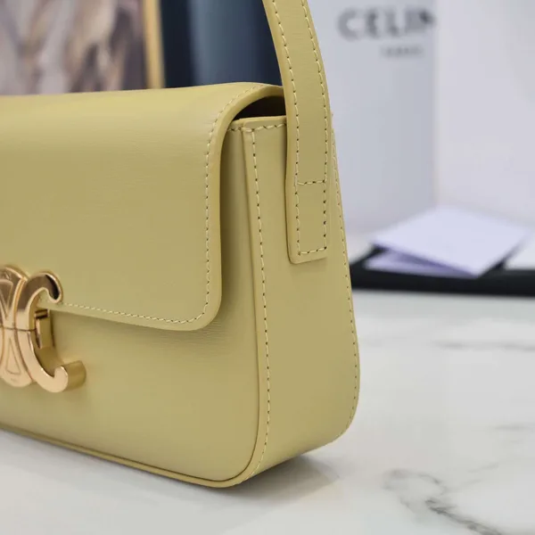 Celine Triomphe Handbag Bright Yellow Smooth Leather 20x12cm product view 4