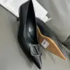 Valentino Women Black Leather Pointed Pumps product view 5