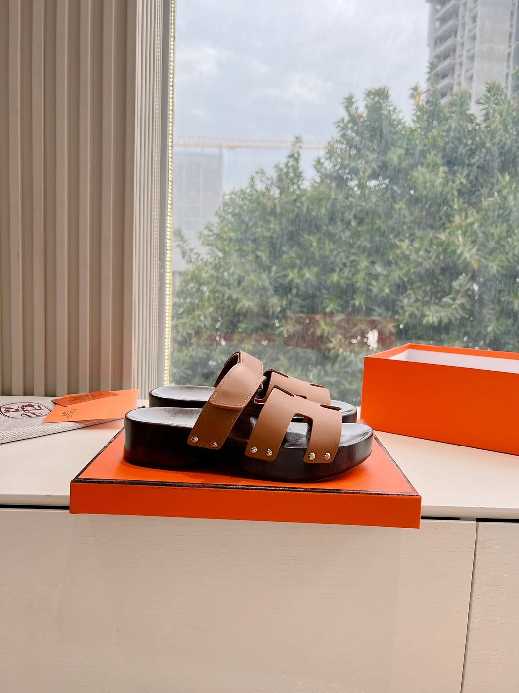 Hermès Women Brown Sandals — H-Strap Slides product view 2