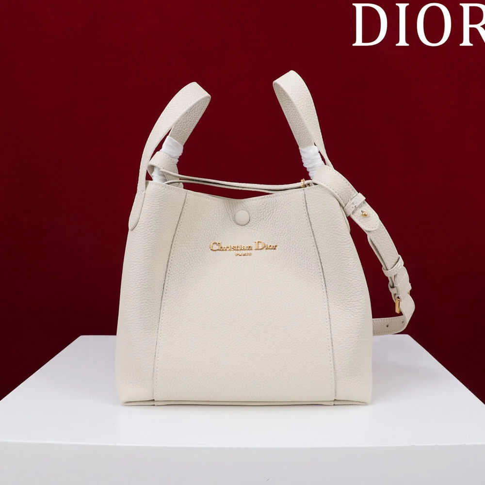 Dior Medium Signature Bucket Bag — Cream product view 1