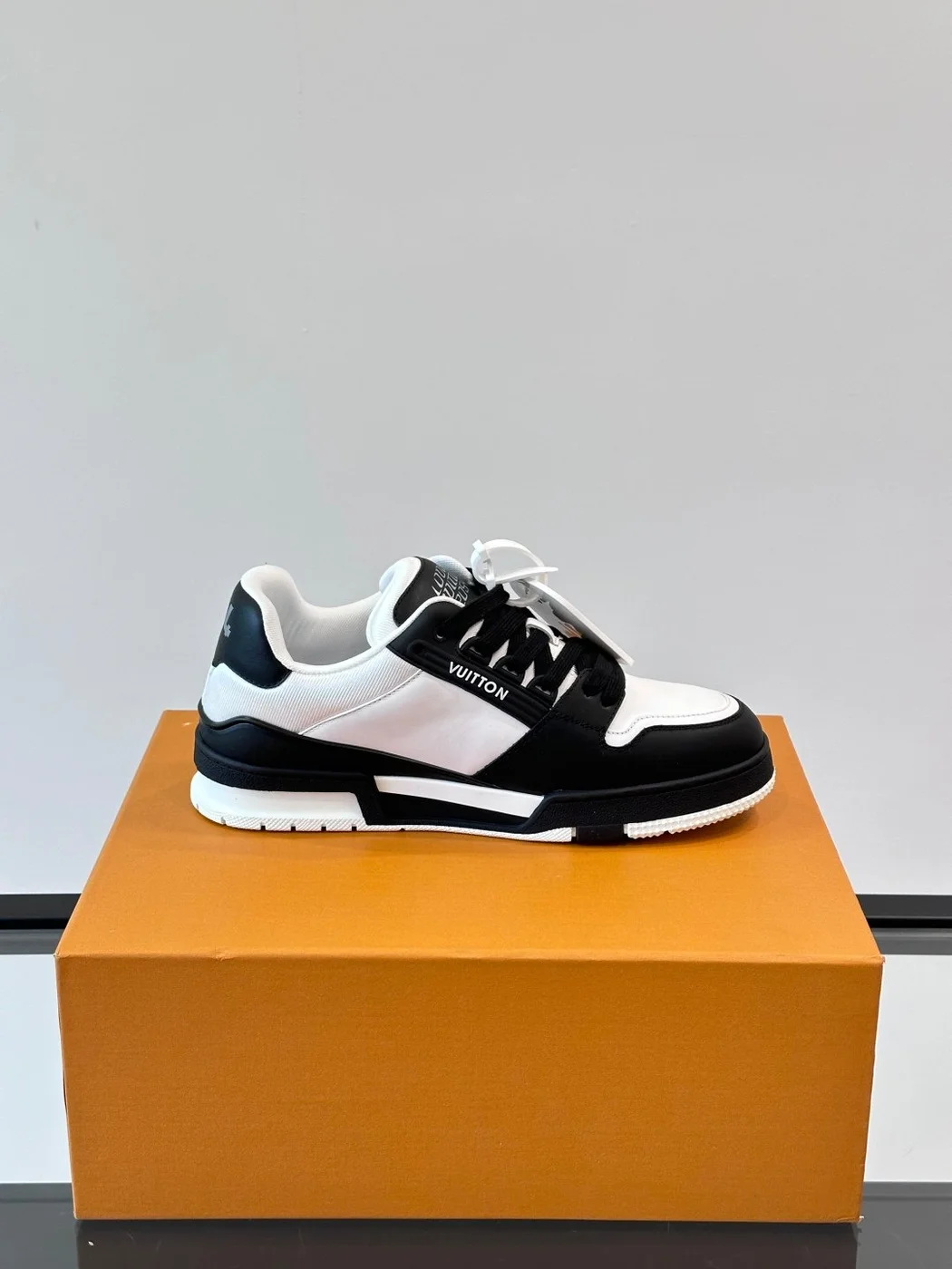 Louis Vuitton Men Black and White Sneakers — Monogram Side Panels product view 6