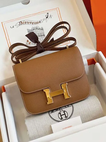 Hermès Constance Bag Epsom Gold Brown Woman’s Handbags 19 cm product photo